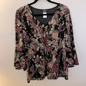 MSK Women blouse with bell sleeves size 1X